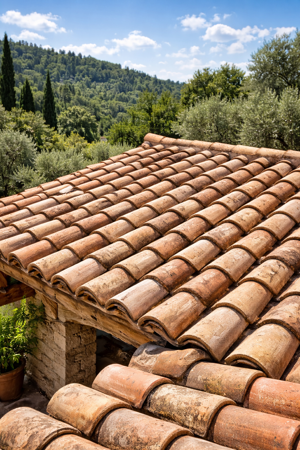 couverture en tuile méditerranéenne